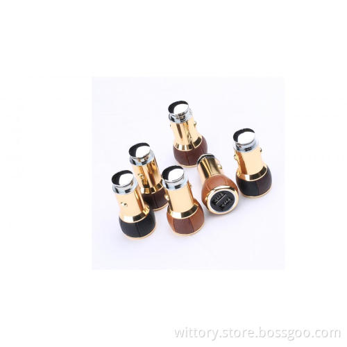 Glory walnut & brown leather Car Charger